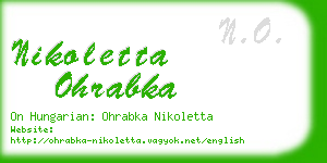 nikoletta ohrabka business card